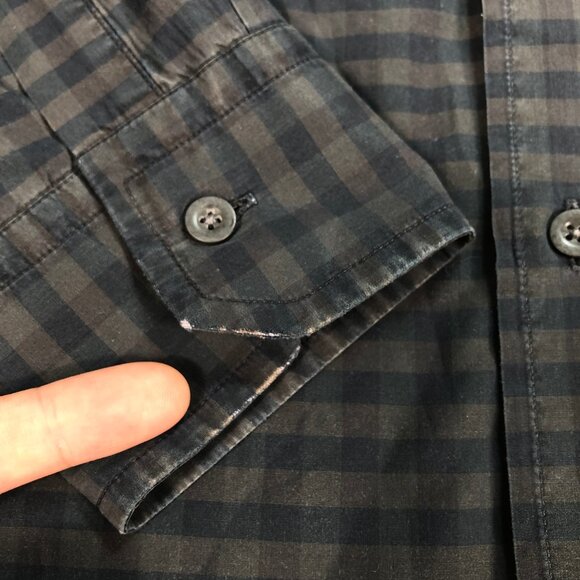 Zegna Sport Black Watch Shirt Men's M Black Brown Gingham Plaid Twisted‎ Cotton - Picture 12 of 16